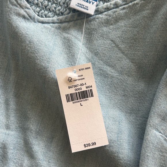 NWT Old Navy Light Blue denim Dress size large - Picture 6 of 7